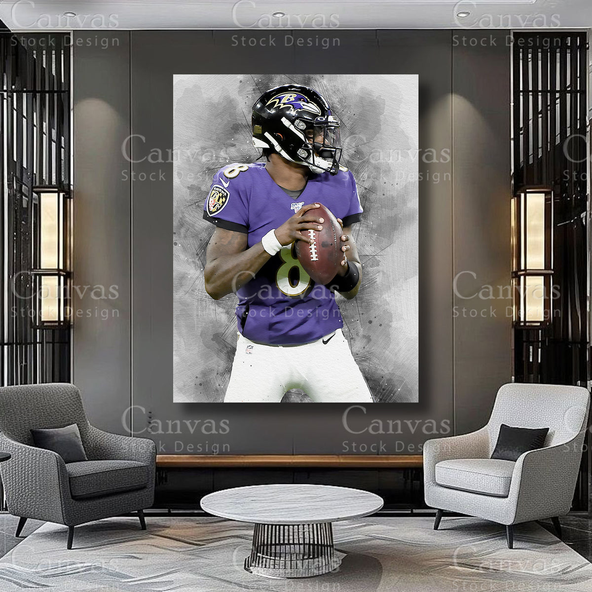 Lamar Jackson football player wall decor