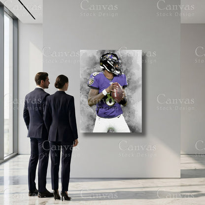 Lamar Jackson premium sports canvas