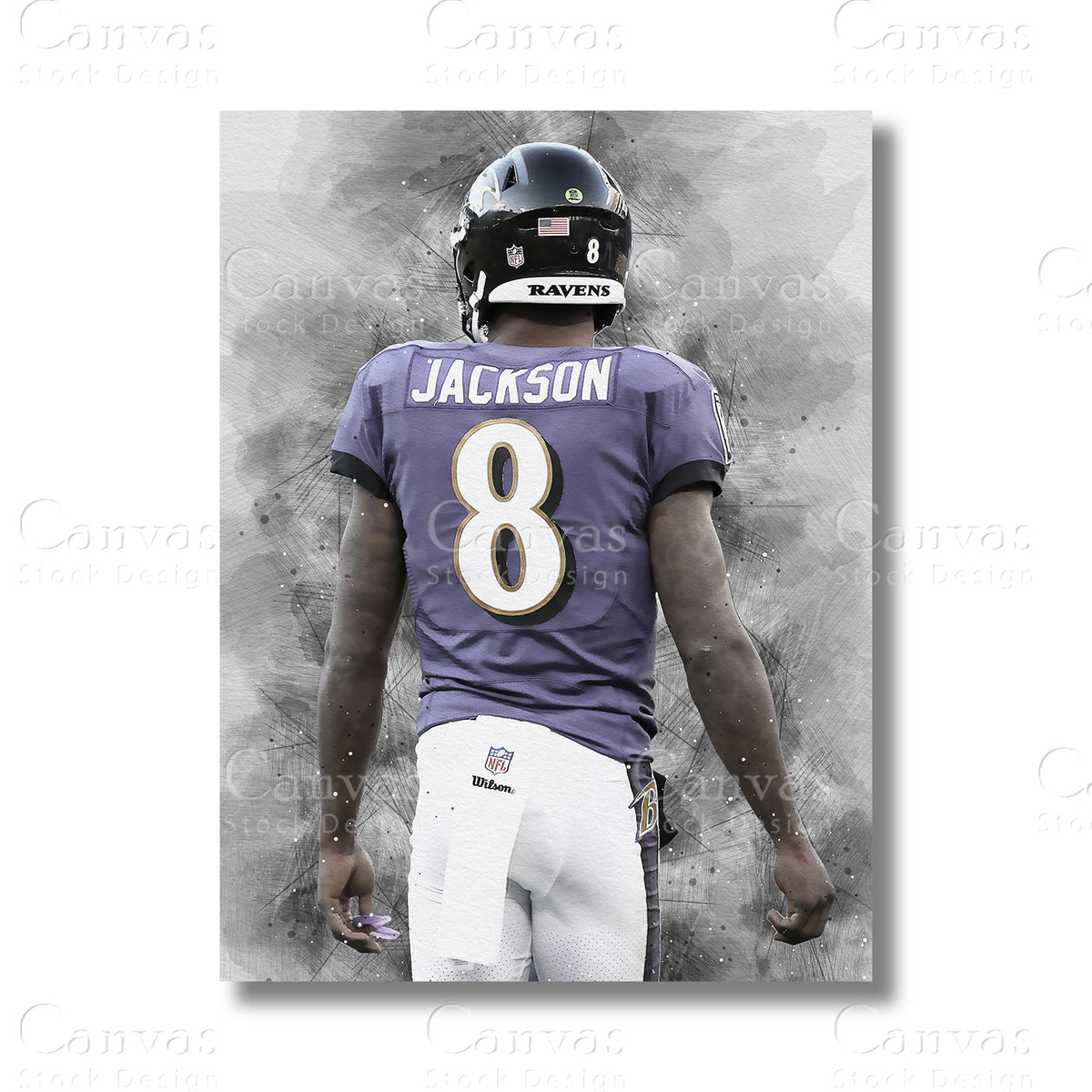 Lamar Jackson football player canvas wall art