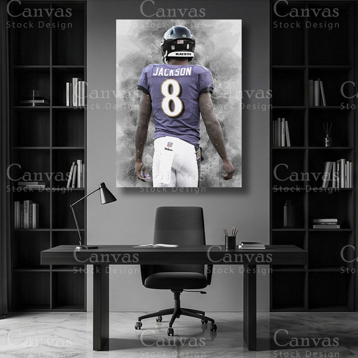 Lamar Jackson quarterback sports artwork
