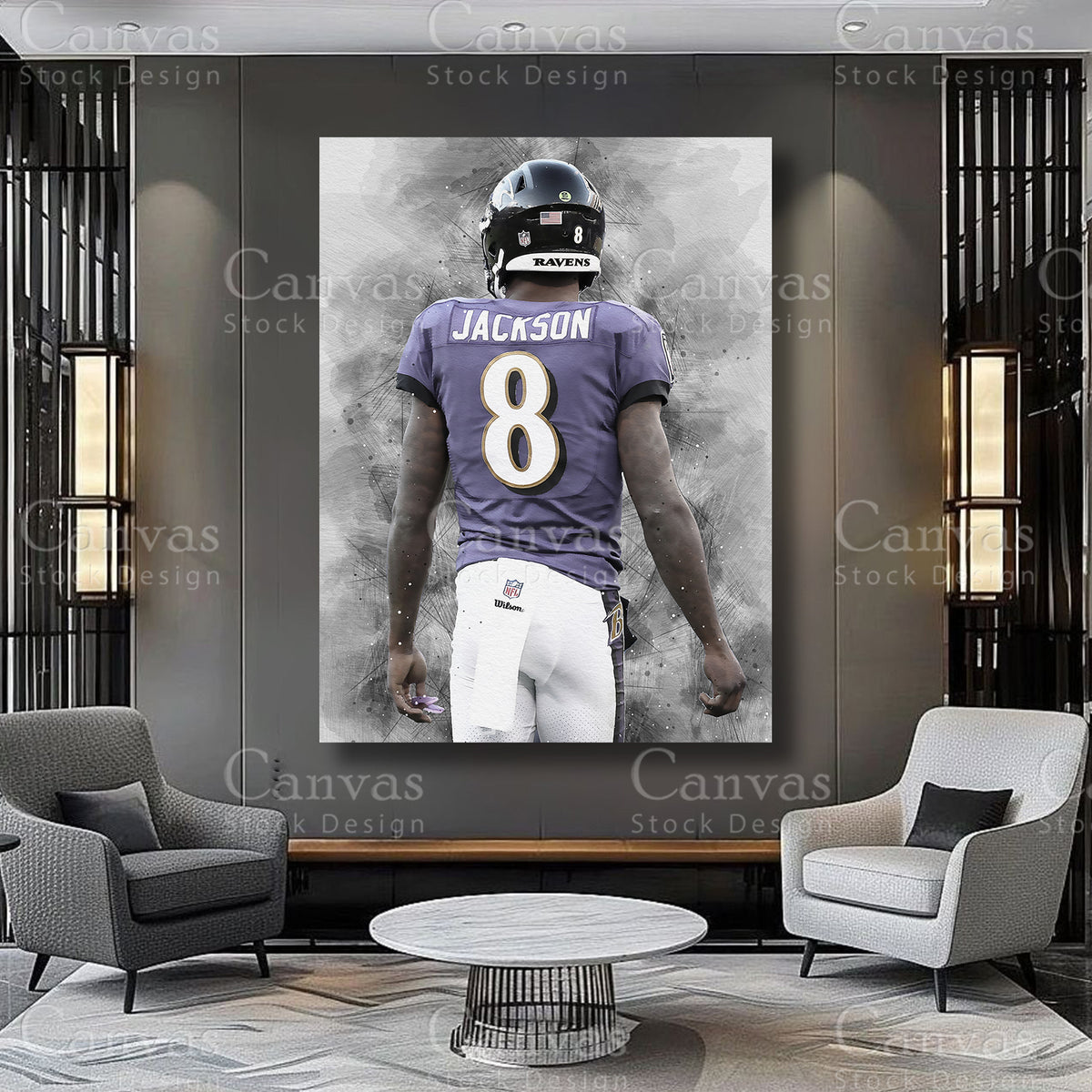 Lamar Jackson football wall decor