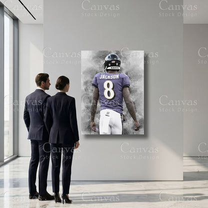 Lamar Jackson NFL-inspired canvas print