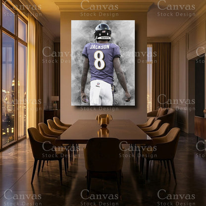 Lamar Jackson framed sports wall art
