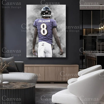 Lamar Jackson athletic-themed canvas decor