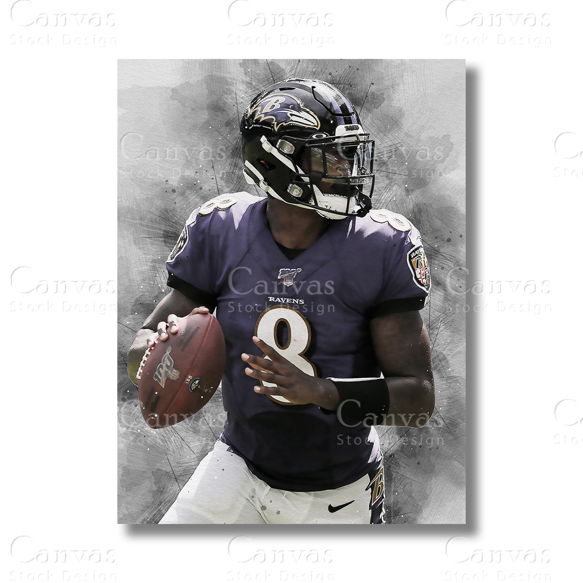 Lamar Jackson NFL canvas wall art