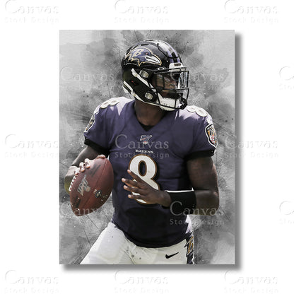 Lamar Jackson NFL canvas wall art