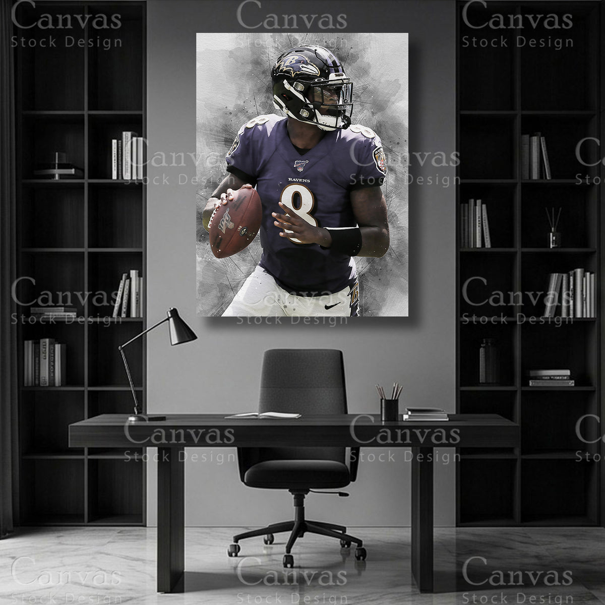 Lamar Jackson football-themed wall decor
