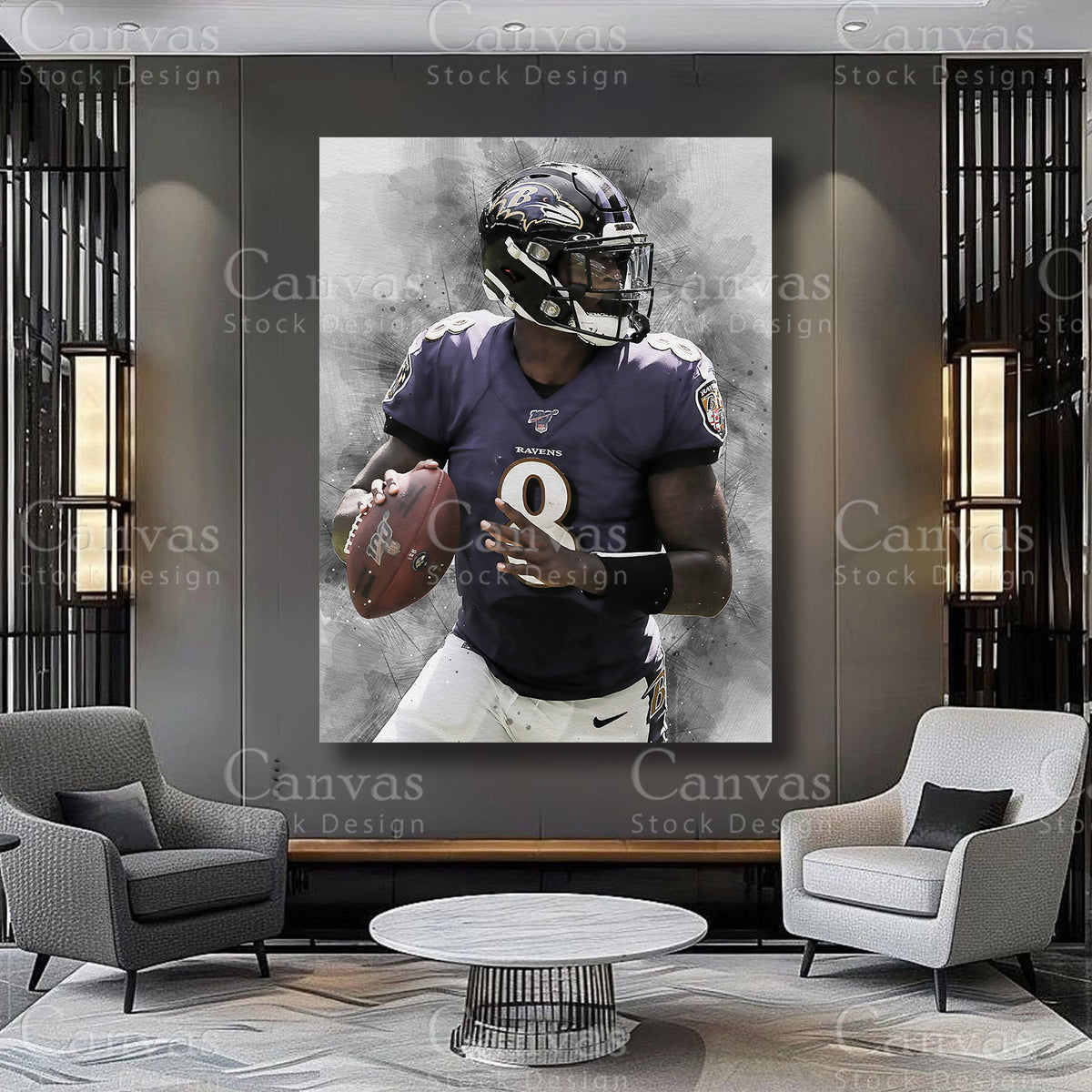 Lamar Jackson NFL player wall art