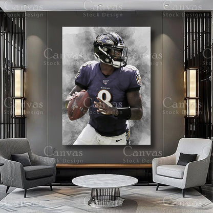 Lamar Jackson NFL player wall art