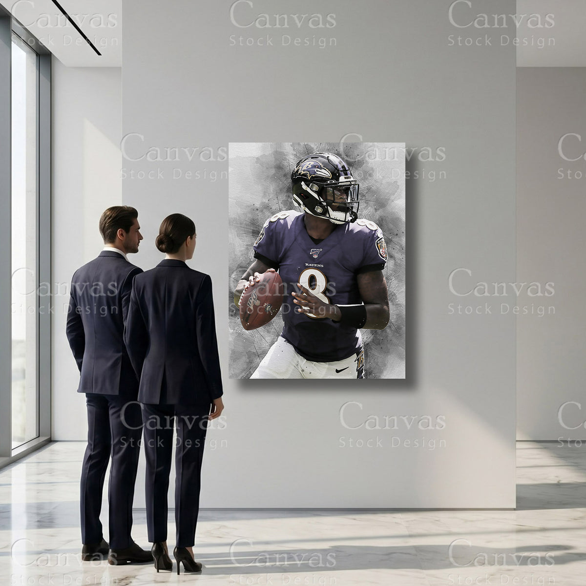 Lamar Jackson premium sports canvas