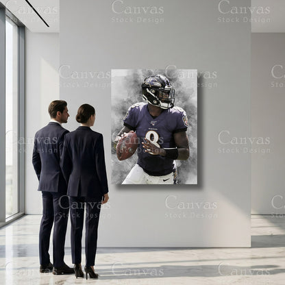 Lamar Jackson premium sports canvas