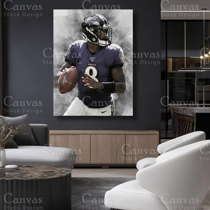 Lamar Jackson football collector wall decor
