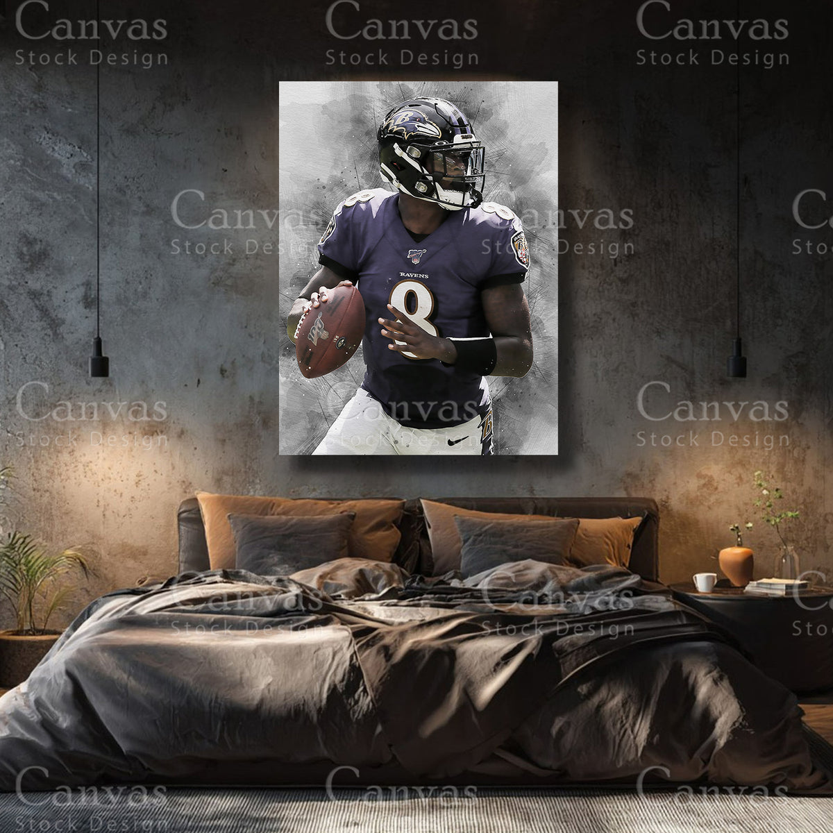 Luxury Lamar Jackson NFL canvas art