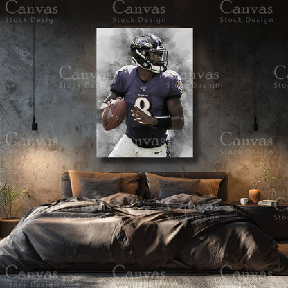 Luxury Lamar Jackson NFL canvas art