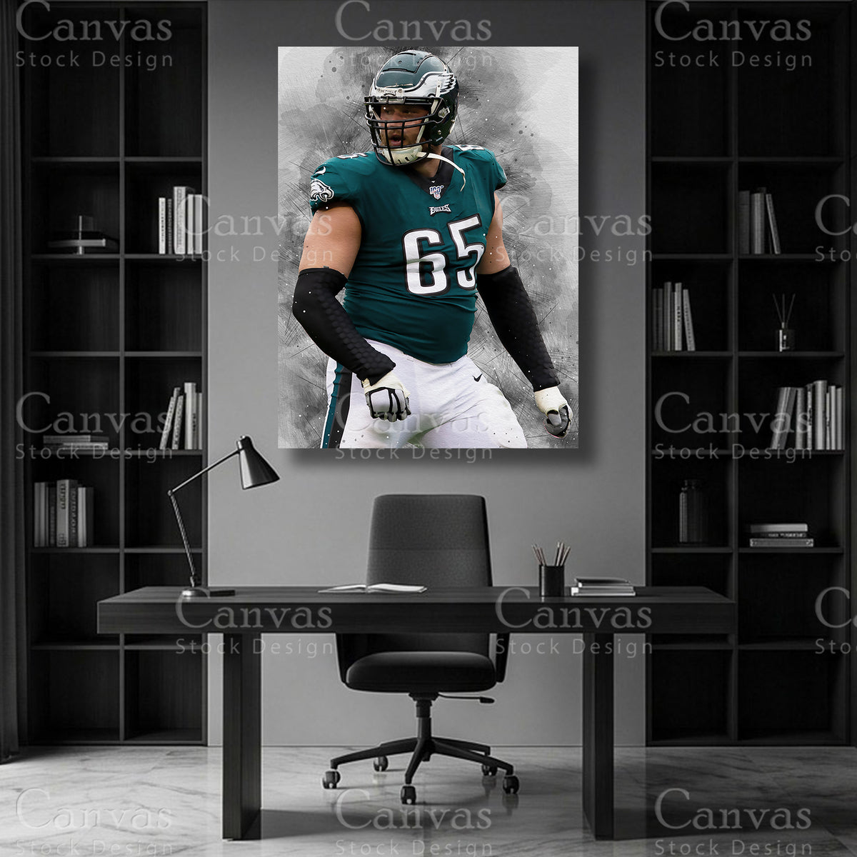 Lane Johnson NFL-inspired canvas art