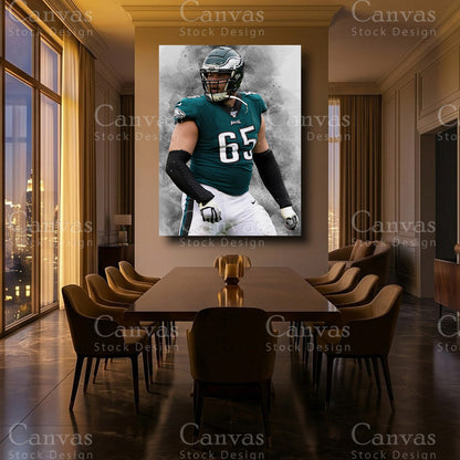 Lane Johnson framed football artwork