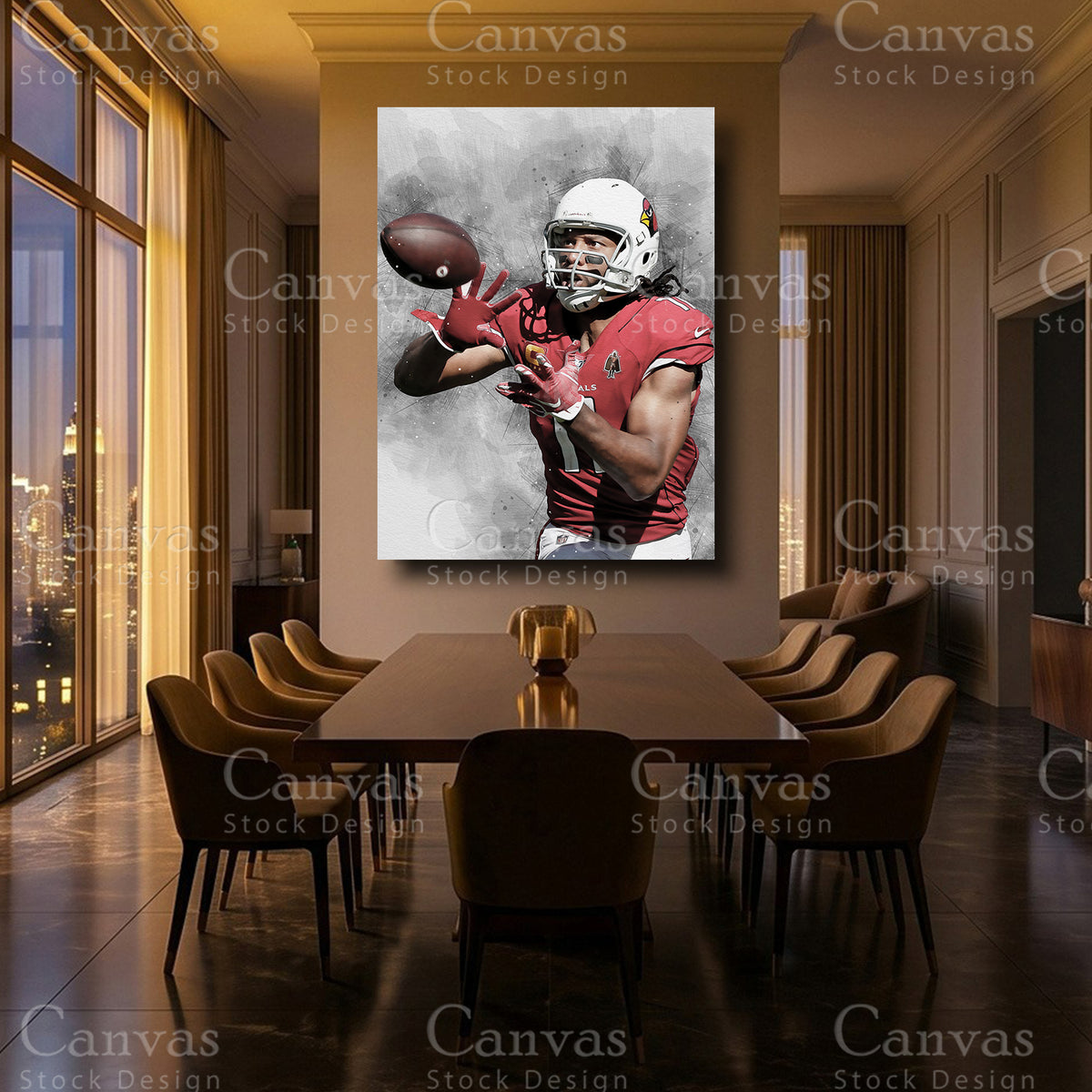 Larry Fitzgerald framed football wall art