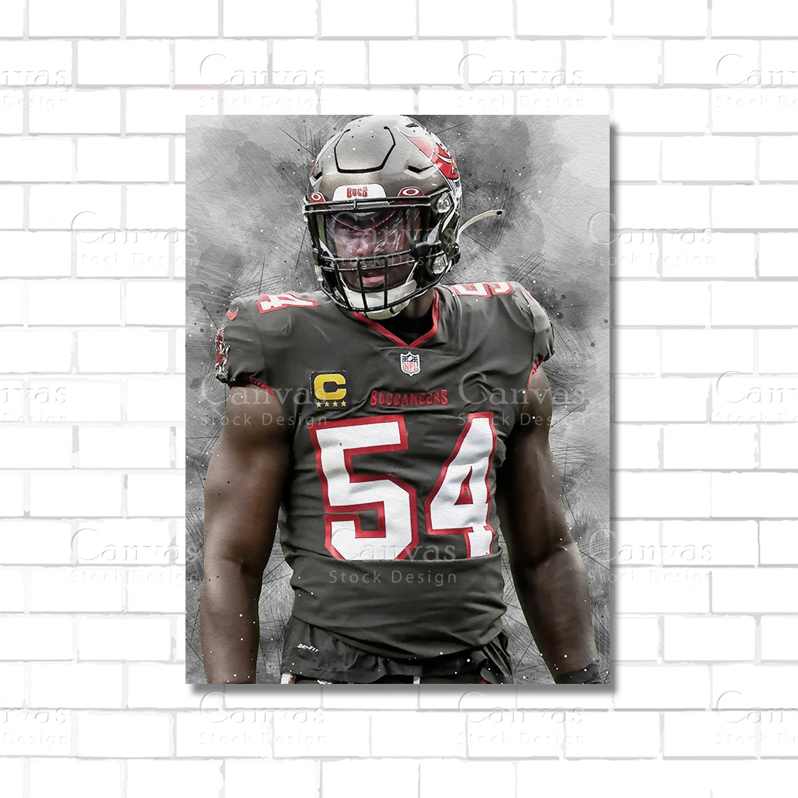 Lavonte David Canvas Wall Art – Tampa Bay Buccaneers Linebacker Print