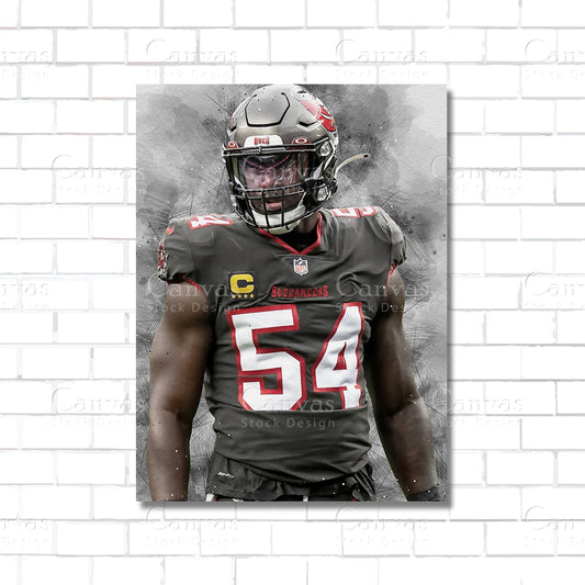 Lavonte David Canvas Wall Art – Tampa Bay Buccaneers Linebacker Print