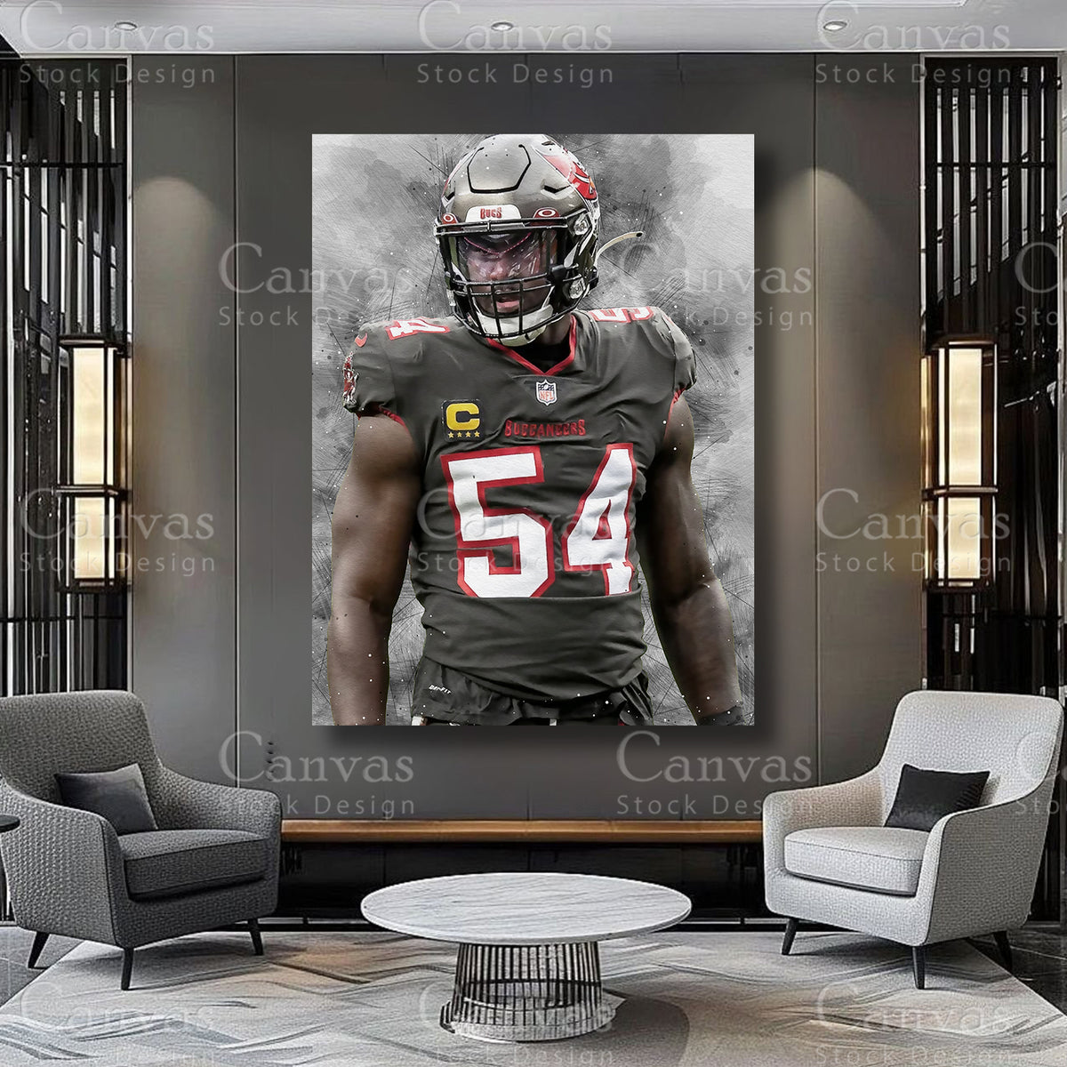 Lavonte David defensive football wall decor