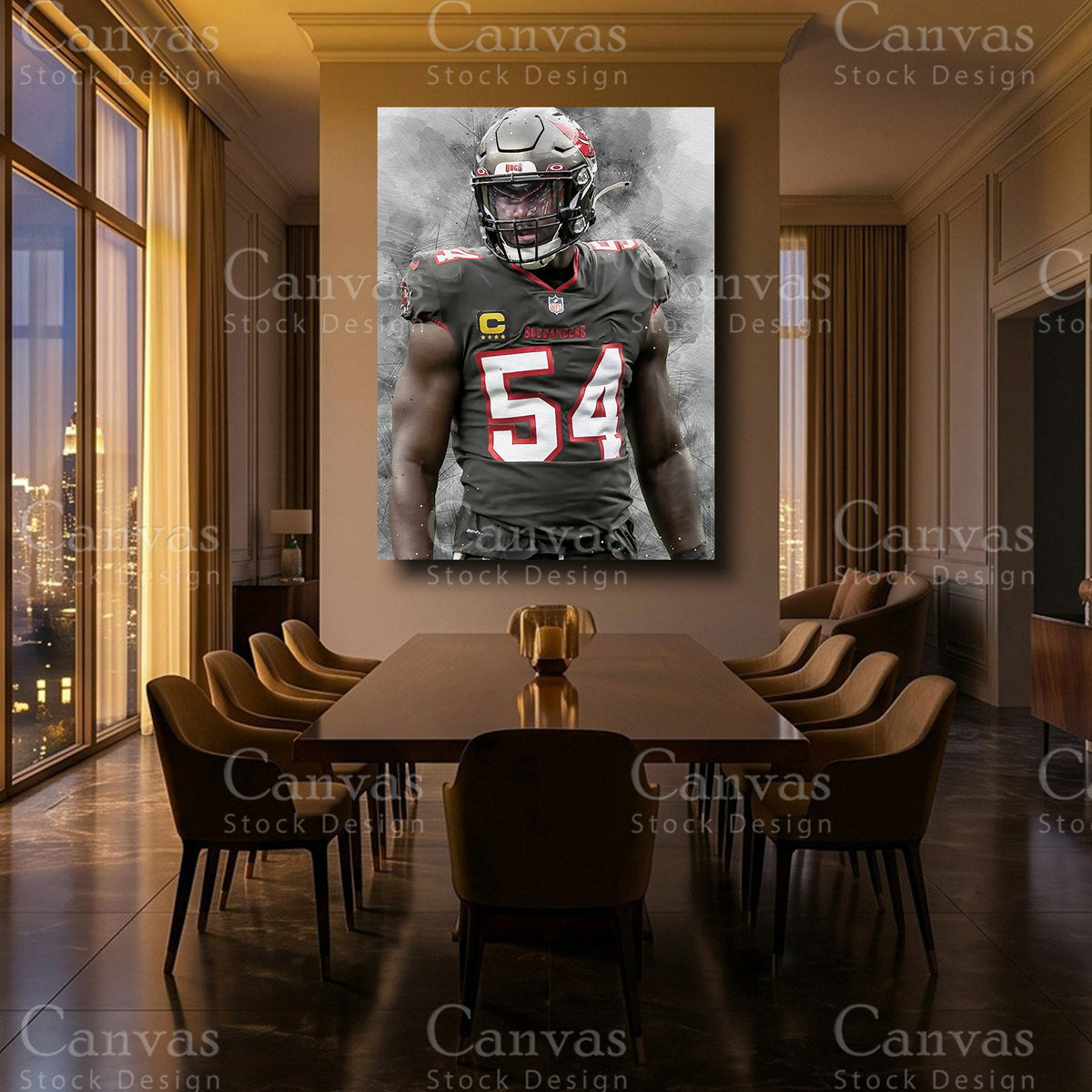 Lavonte David framed sports canvas