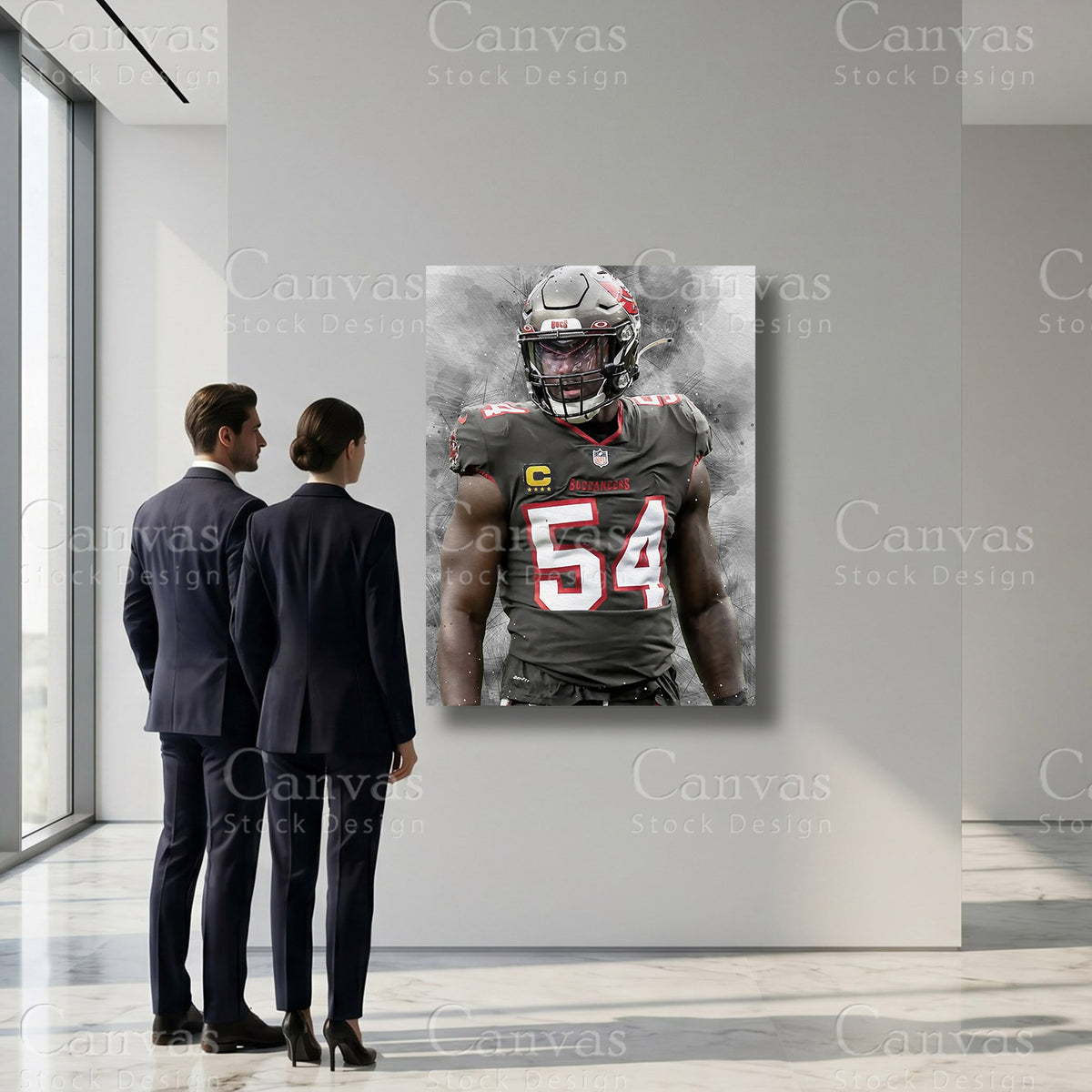 Lavonte David linebacker canvas artwork