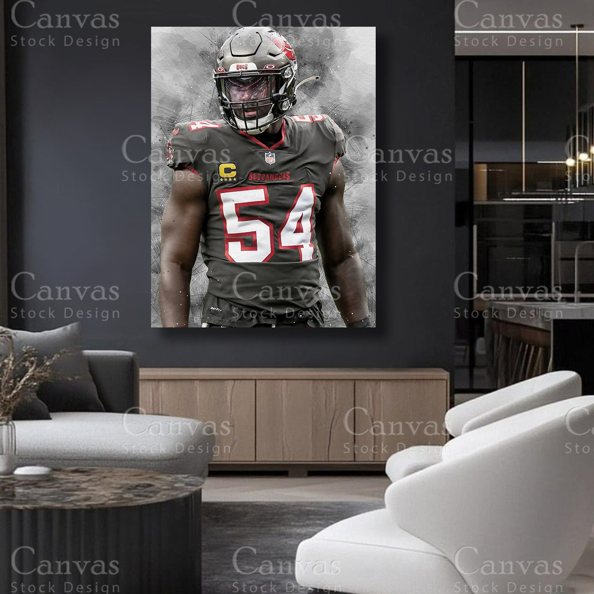 Lavonte David premium football wall art