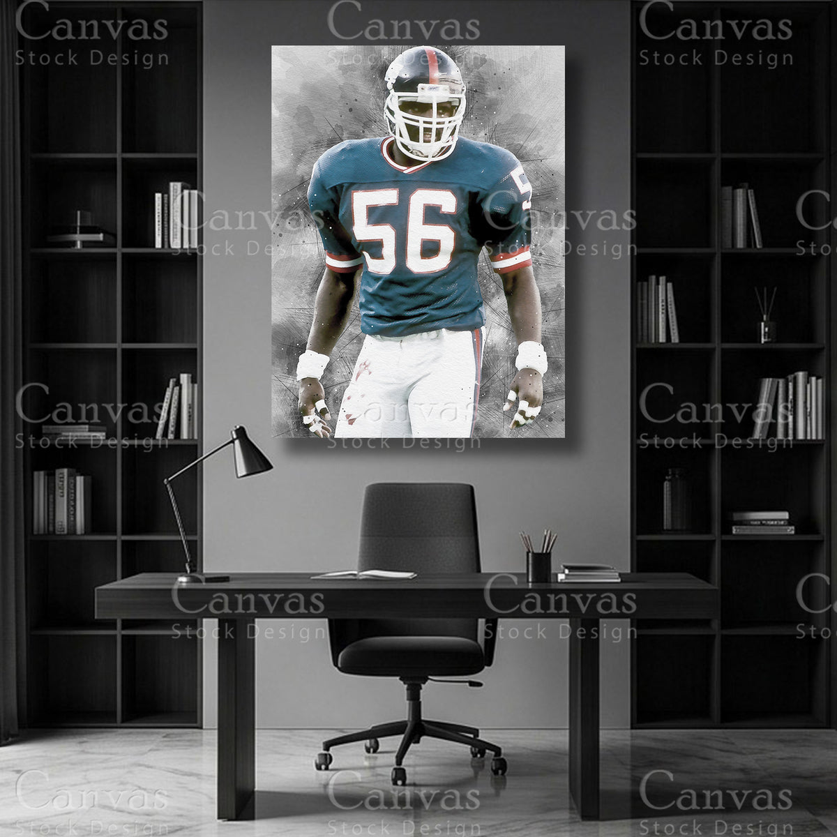 Lawrence Taylor NFL-inspired canvas art