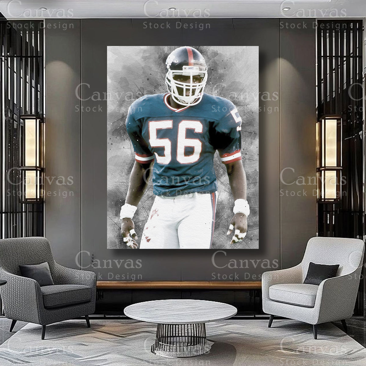 Lawrence Taylor defensive football wall decor