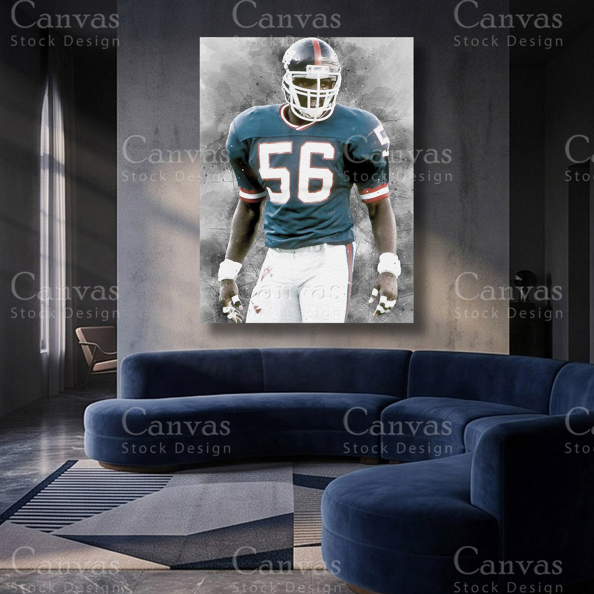 Lawrence Taylor football player artwork