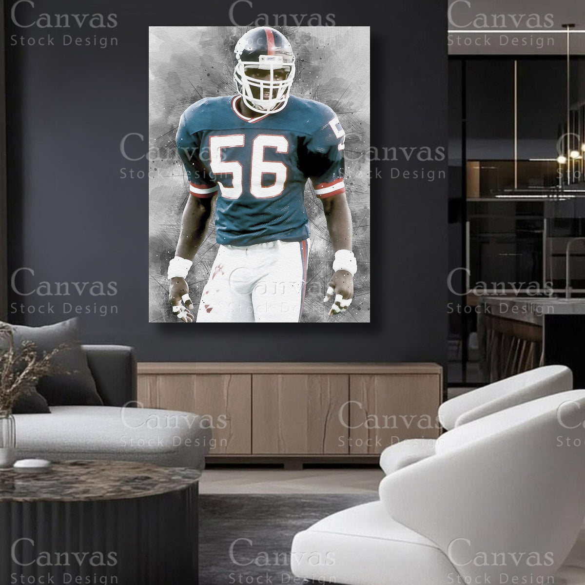 Lawrence Taylor premium football canvas