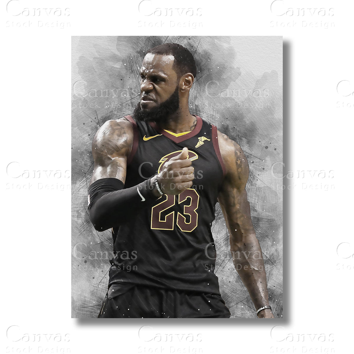 LeBron James Elite Basketball Canvas Wall Art