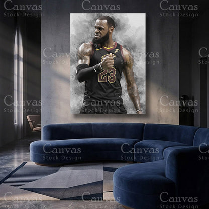 LeBron James NBA canvas artwork