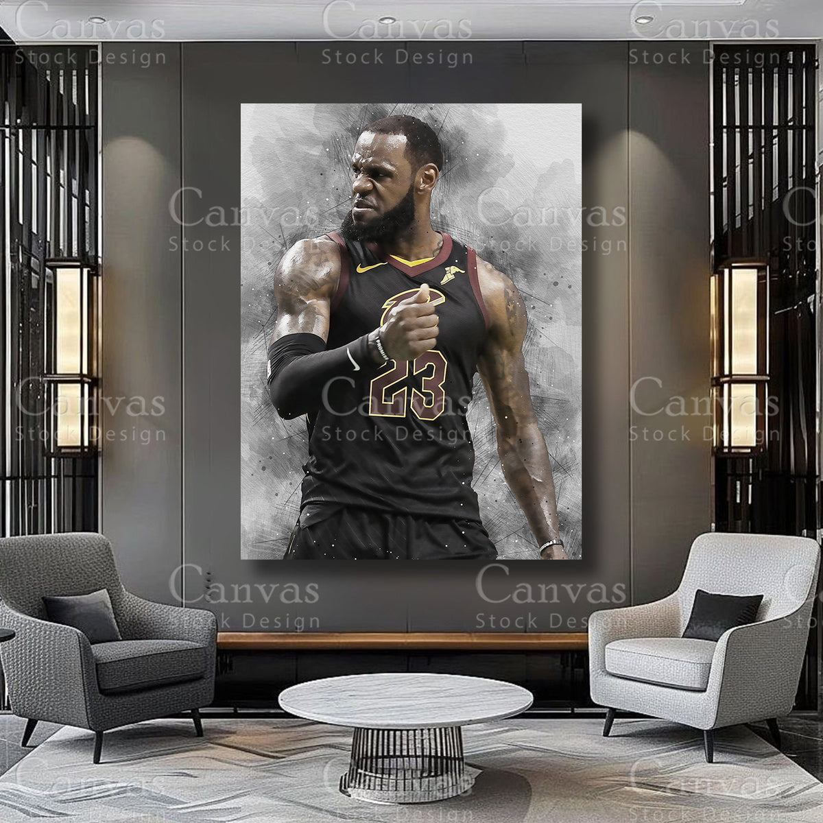 LeBron James athlete artwork for sophisticated interiors