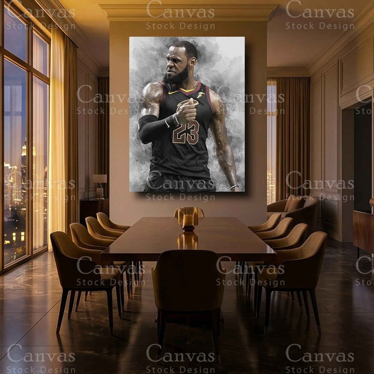 LeBron James luxury NBA wall decor