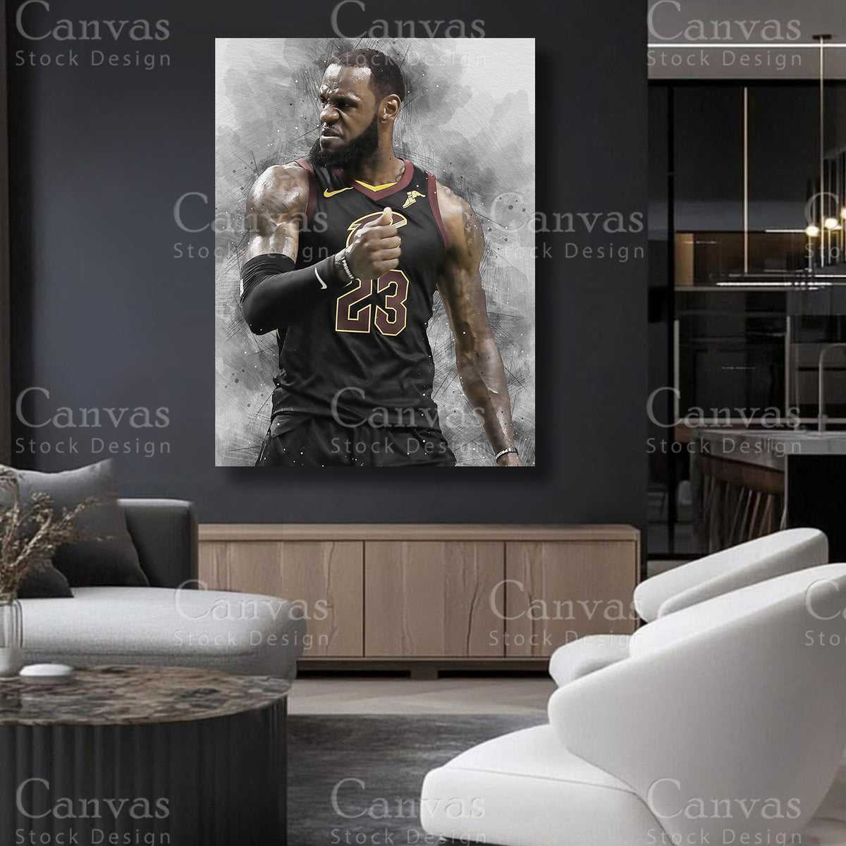 LeBron James statement basketball canvas artwork