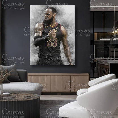 LeBron James statement basketball canvas artwork