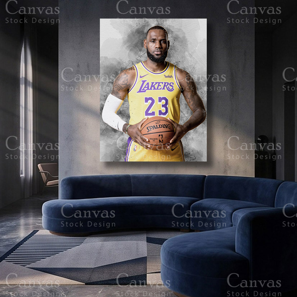 LeBron James NBA canvas artwork