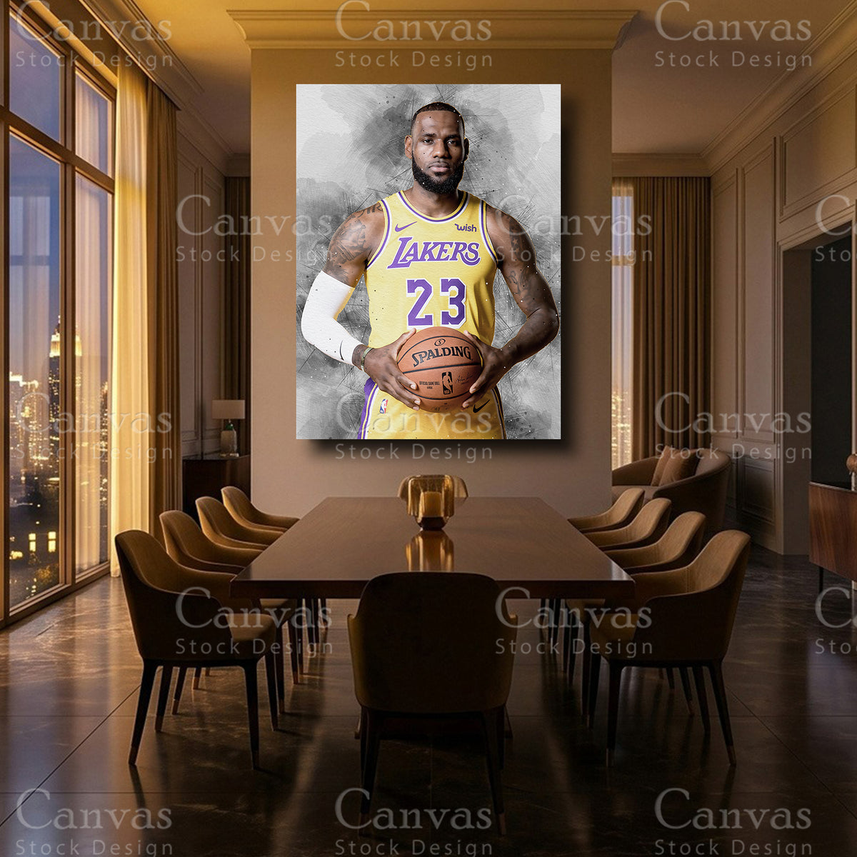 LeBron James luxury NBA wall decor