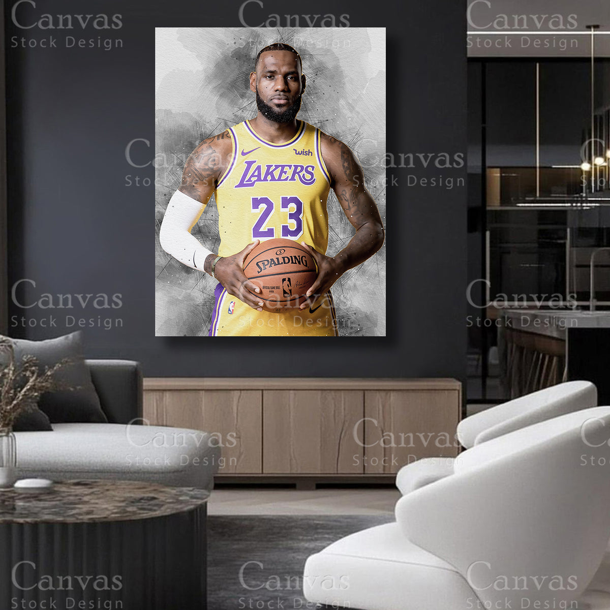 LeBron James statement basketball canvas artwork