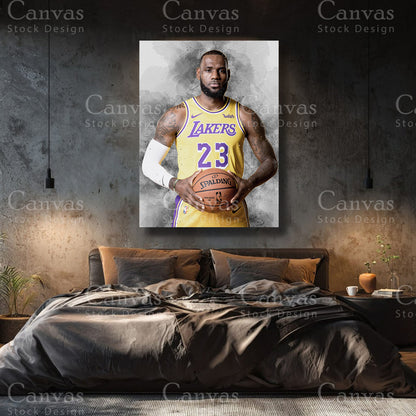 LeBron James premium NBA canvas with black floating frame