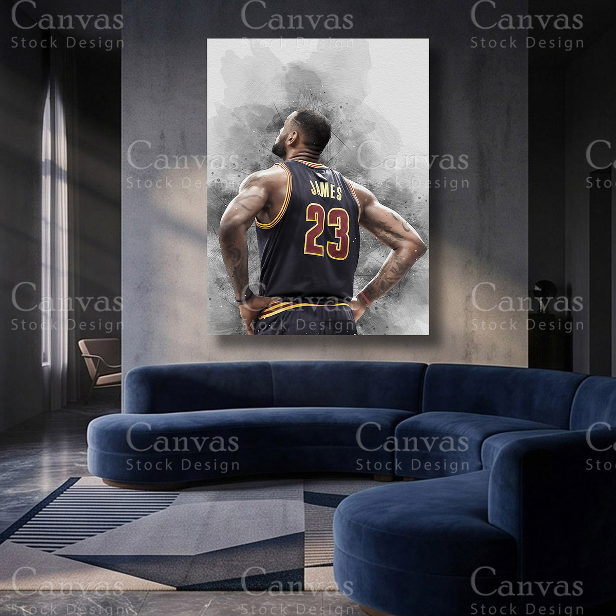 LeBron James NBA canvas artwork