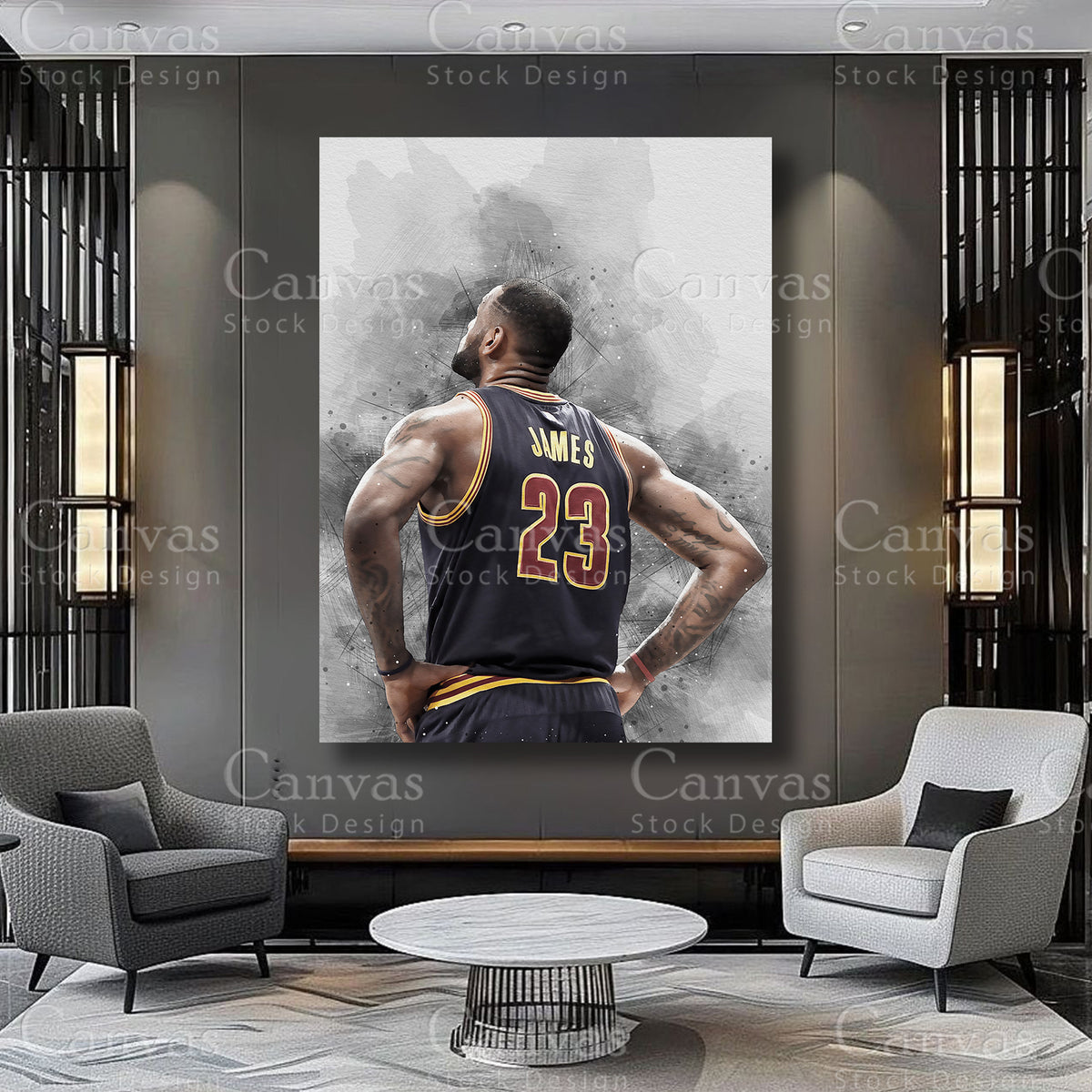 LeBron James athlete artwork for sophisticated interiors