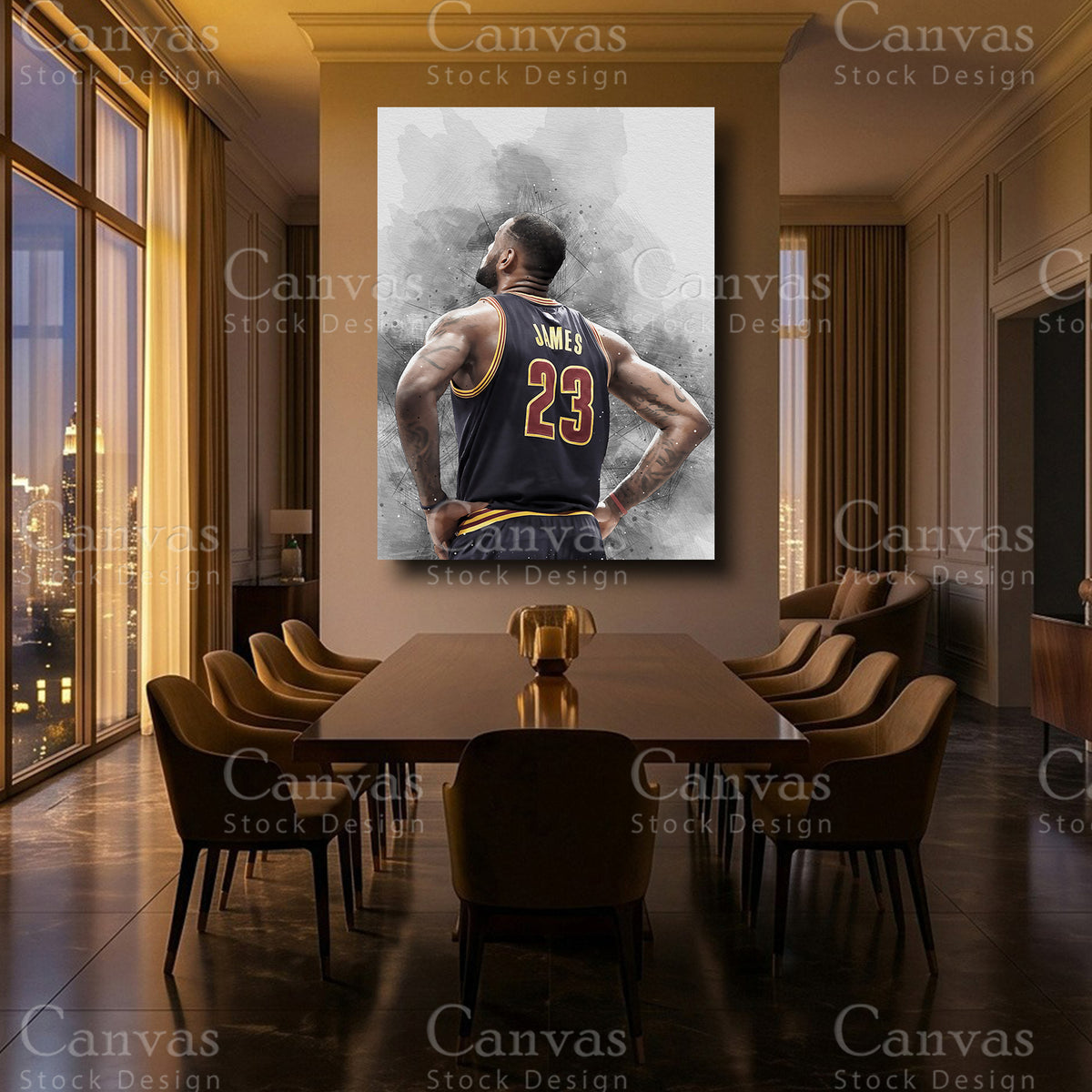 LeBron James luxury NBA wall decor