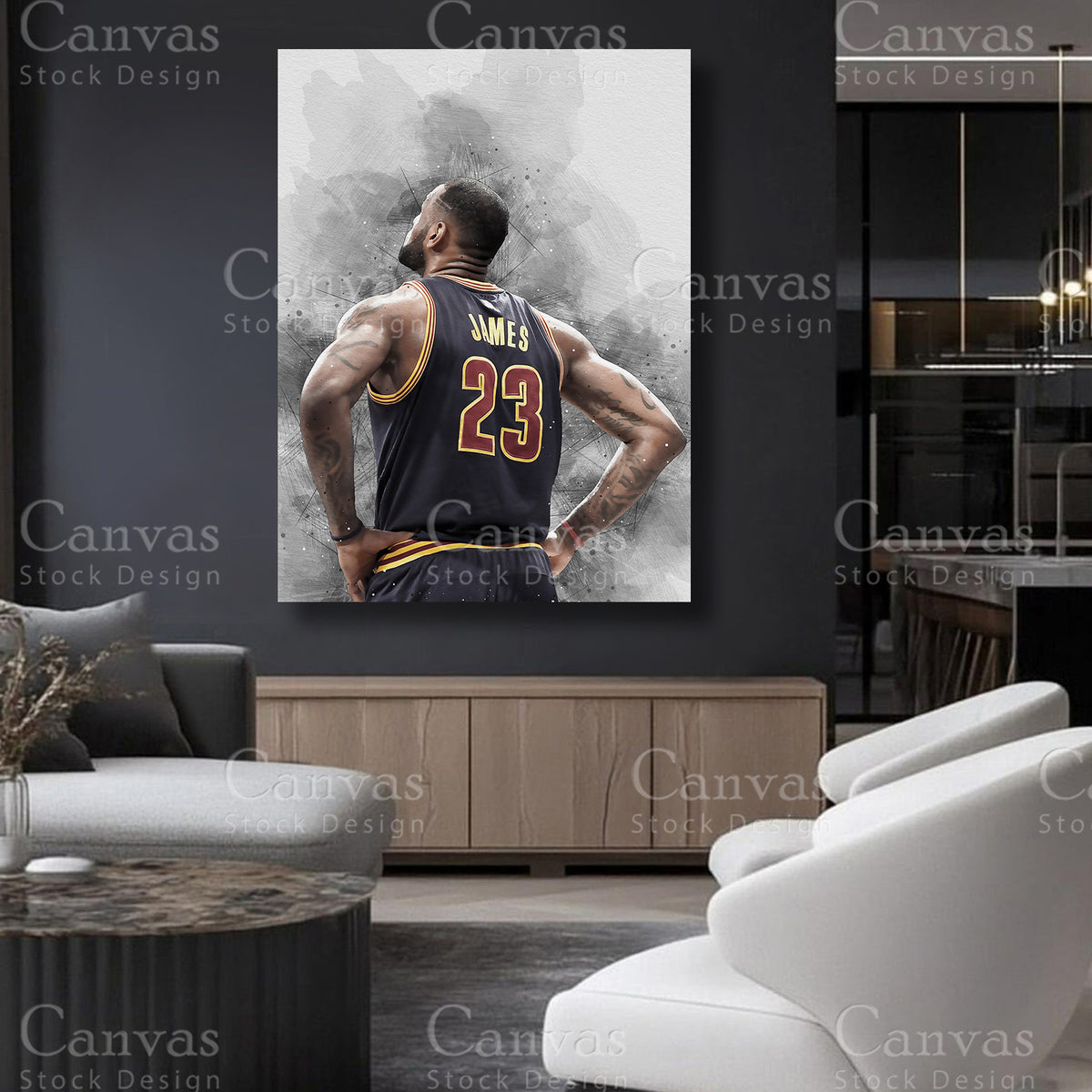 LeBron James statement basketball canvas artwork