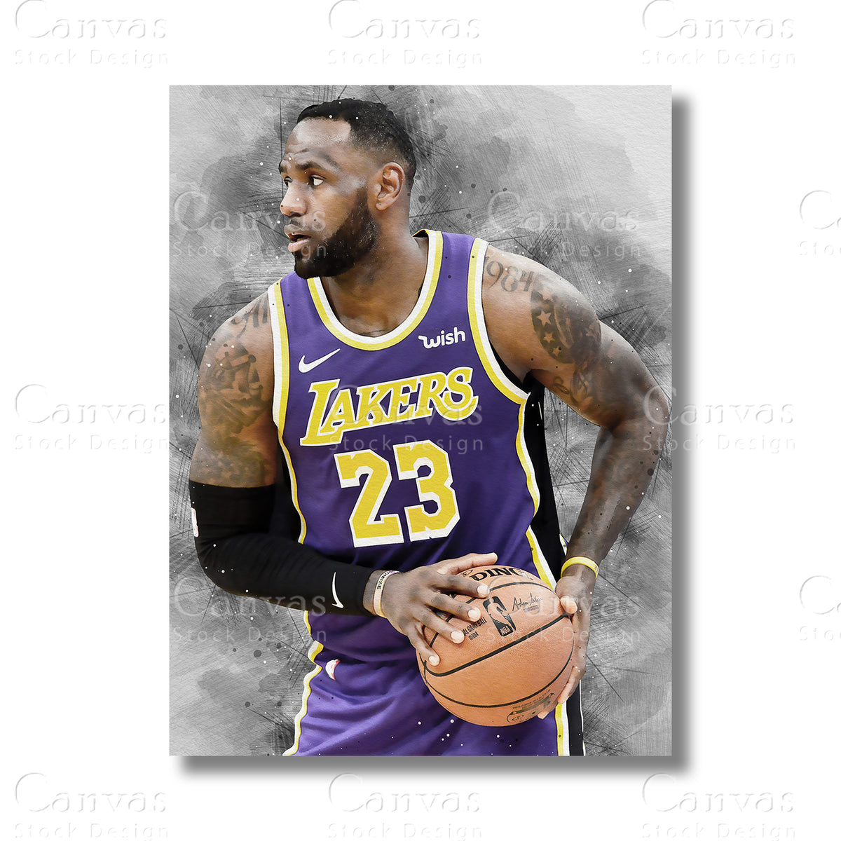 LeBron James Signature Basketball Canvas Wall Art