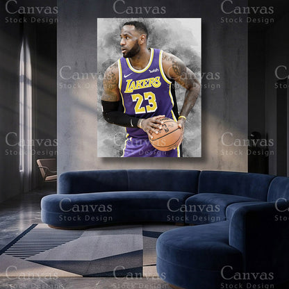 LeBron James NBA canvas artwork