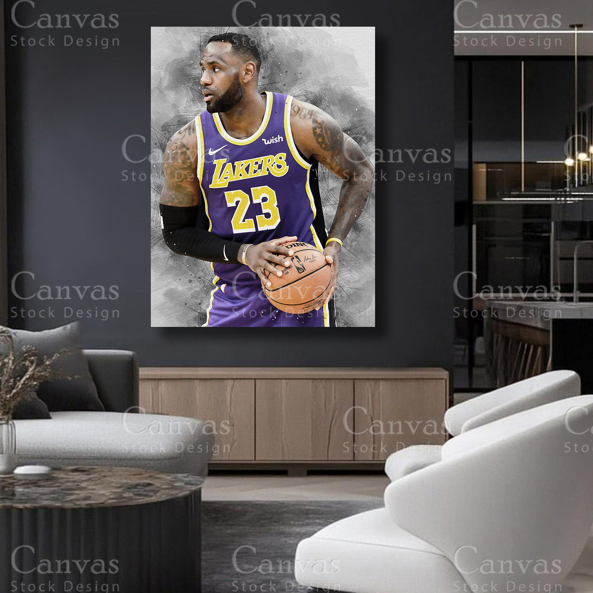 LeBron James statement basketball canvas artwork