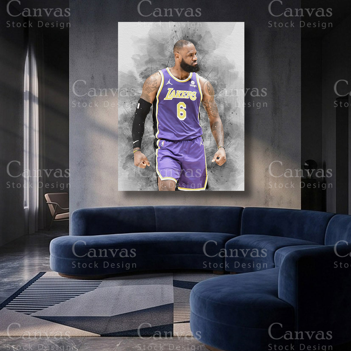 LeBron James NBA canvas artwork