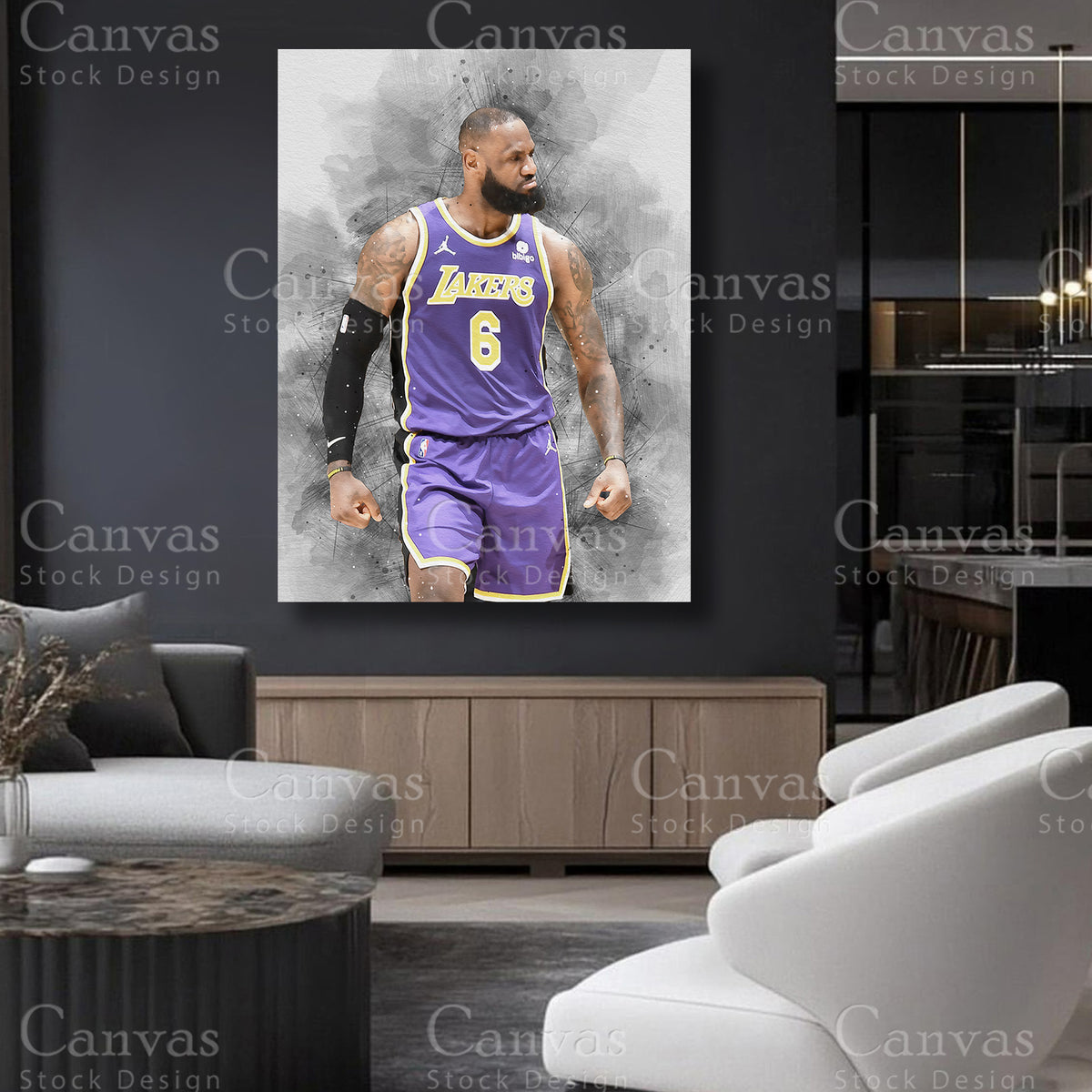 LeBron James statement basketball canvas artwork